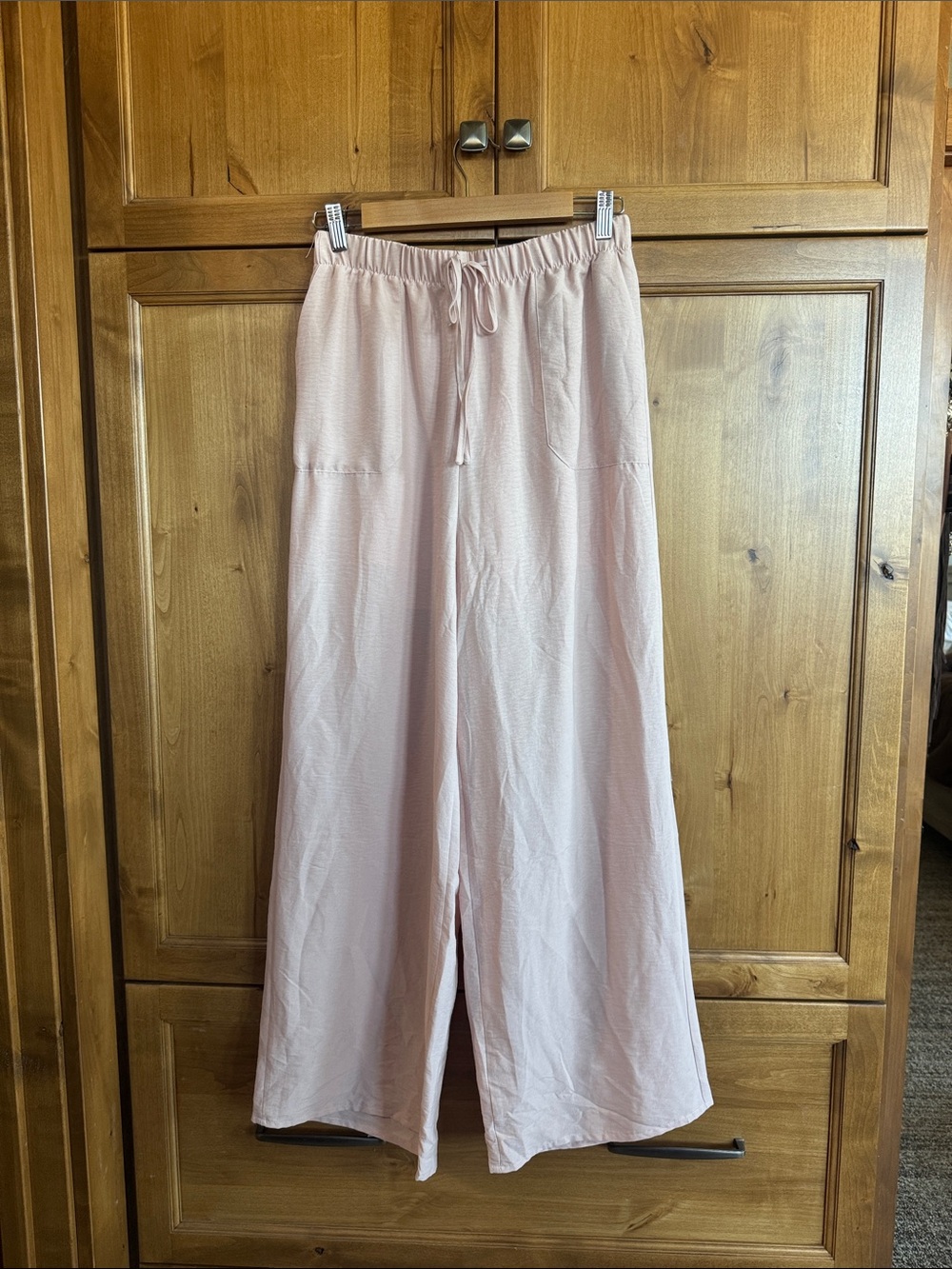 HYFVE Lightweight Wide-Leg Drawstring Pants - Light Pink